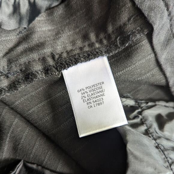 Banana Republic Factory Black Pinstripe High Waist Trouser Pants sz 2 - Picture 6 of 6